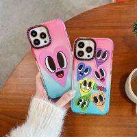 INS เคสโทรศัพท์ TPU แบบนิ่ม,เคสโทรศัพท์ลายอิโมจิน่ารักสีไล่ระดับสำหรับ iPhone 13 12 11 Pro Max XR XS MAX 8X7 SE 2020สำหรับผู้หญิง