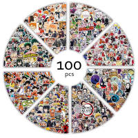 100pcs Anime Stickers Naruto One Piece Demon Slayer Hunter X Graffiti DIY Luggage Laptop Skateboard Phone Decal Sticker Toys Stickers
