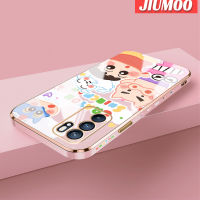 JIUMOO เคสสำหรับ OPPO Reno 6 5G Reno 6Z 5G Reno 6 Pro 5G เคสการ์ตูนสีเทียนน่ารัก Shin-Chan เคสมือถือขอบด้านข้างสี่เหลี่ยมเคสซิลิโคนกันกระแทกฝาปิดเลนส์เต็มรูปแบบเคสป้องกันกล้องนิ่ม