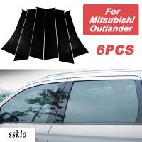 (Ssklo) สำหรับ Mitsubishi Outlander หน้าต่าง Bc ที่ตกแต่งเสาสติกเกอร์คอลัมน์ขอบกันริมฟิล์มรถ-จัดแต่งทรงผมเสาสติกเกอร์ภายนอก