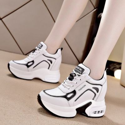 Shoes 2021 end of the spring and autumn period and the new thick leather with leisure sports students shoes high heel fashion web celebrity list