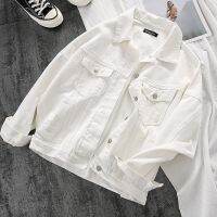 Autumn White Denim Jacket Women Simplicity Casual Small Short Simple Chaqueta Mujer Veste Femme Streetwear Basic Jackets