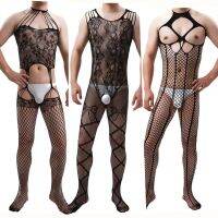 【LZ】✴❃✷  Lingerie elástica sexy de pelúcia masculina fantasias de sexo pornô bodysuit cosplay preto roupa íntima quente