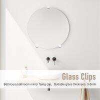 12 Pcs Zinc Alloy Glass Clips Mirror Clip Wall Mounted Glass Clamp Suitable for Bathroom Living Room Public , Etc