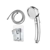 3-piece 3-piece shower head + base hose hree-speed Pressurized Sprinkler Head Pressurized Shower Shower Free Of Punch Key Water Stop Strong Pressurization