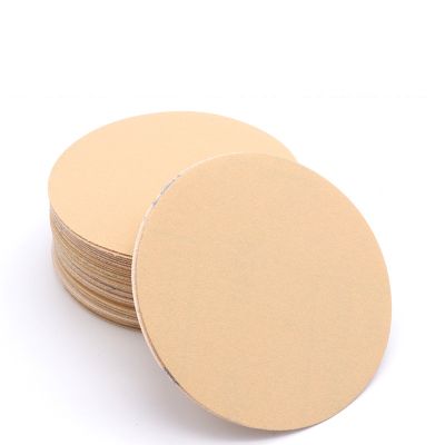 Yellow Sanding Disc Abrasive Disc Brushed Sheet For Polishing 60-1000 Grit Round Flocking Sandpaper 5 Inch 125mm