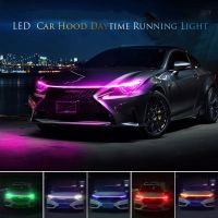 12V Universal Car Hood Daytime Running Light Strip Waterproof Flexible LED Ambient Backlight Auto Decorative Atmosphere Lamp