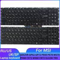 NEW Russian/US/UK/Spanish laptop keyboard FOR MSI GE62VR GP62 GP72 PE60 PE70 WS70 PX60 CX72 WS60 CR72 GL62M 7RD MS-16H2 MS-16L1