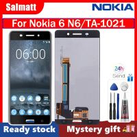 Salmatt จอแอลซีดีต้นฉบับสำหรับ Nokia 6 N6 TA-1021 TA-1025 TA-1033จอแสดงผล LCD Touch Screen Digitizer สมัชชาเปลี่ยนสำหรับ Nokia 6 N6หน้าจอแสดงผลด้วยเครื่องมือฟรี