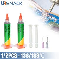 ✔▽☫ 1/2Pcs New Type Low Temperature Lead-free Syringe smd Solder Paste Flux For Soldering Led Sn42Bi58 138℃ SMD Repair Welding paste