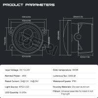 4นิ้ว2ชิ้น LED ไฟตัดหมอกรัศมี8 LEDs DRL ไฟต่ำสูงสำหรับรถจี๊ปแรงเลอร์ JT g ladiator ดอดจ์ไครสเลอร์12โวลต์24โวลต์สีขาวแหวน