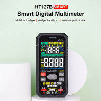 HT127B มัลติมิเตอร์แบบดิจิทัลแอลซีดีแบบชาร์จได้6000จำนวนหมวกโวลต์มิเตอร์แบบพกพาเครื่องทดสอบแรงดันไฟฟ้าเช็คสด