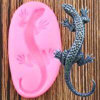 3D Lizard Gecko Silicone Mold Fondant Polymer Clay Resin Molds Cake Decorating Tools Chocolate Candy Gumpaste Moulds Bread  Cake Cookie Accessories