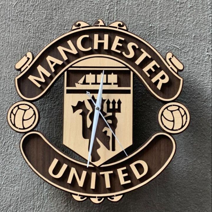 Đồng Hồ Bóng Đá Logo Clb MU Manchester United Treo Tường Bằng Gỗ ...
