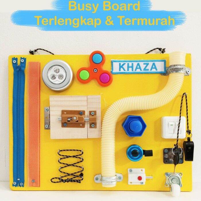 Busy Board Mainan Edukasi Montessori Sensory Motorik Anak Bayi 1 2 3 ...