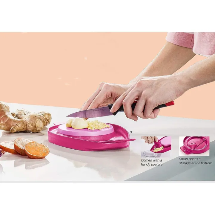 Tupperware Garlic Chop N Pour Set with Spatula Lazada