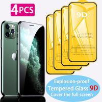 [Electronic film] 4ชิ้น9D เต็มกาวป้องกันกระจกนิรภัยสำหรับ iPhone 13 12 11 Pro Xs Max ป้องกันหน้าจอ iPhone 8 7 6วินาที6บวก X XR มินิ Se202