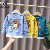 Boys Sweatshirt Cute Cartoon Printing Round Neck Long Sleeves Sweater For 1-5 Years Old Kids【fast】