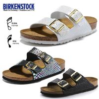 BIRKENSTOCK cuny Ken cork slippers for men and women sequins beach flat sandals Arizona big yards of shoes fashionTH