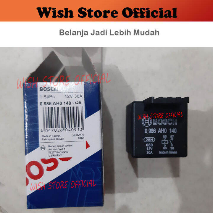 Relay BOSCH 12V 4 Kaki / Riley Rilei Bosch 4 Pin Kaki 12v 30A / Klakson