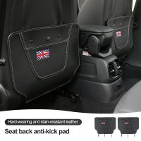 Car Seat Back Protector Kids Kick Pad PU Leather For BMW MINI COOPER F60 Scratch Pad Car Logo Union Jack Interior Accessories