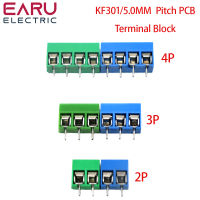 10/20/50 ชิ้น/ล็อต KF301-5.0-2P KF301-3P KF301-4P Pitch 5.0 มม.ตรงขา 2P 3P 4P สกรู PCB Terminal Block Connector สีฟ้าสีเขียว-Shief