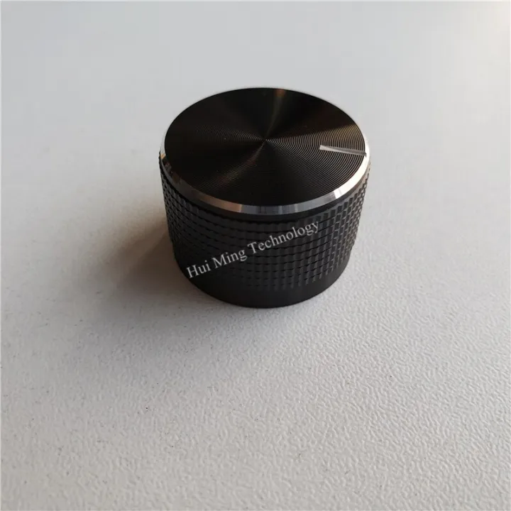 aluminum-plastic-knob-cap-lattice-black-potentiometer-knobs-26-17mm-speed-control-dimmer-switch-soy-milk-machine-volume-button-guitar-bass-accessories