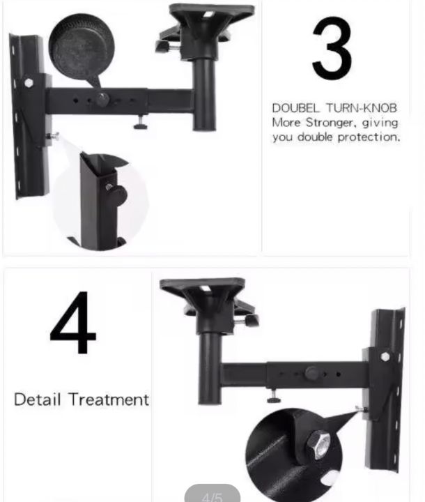 ขาแขวนลำโพง-ขาตั้งลำโพง-ขายึดลำโพง-ติดผนัง-รับน้ำหนัก-35kg-ต่อข้าง-ปรับ-ก้ม-เงย-ได้-แข็งแรง-ที่แขวนลำโพง-แพ็คคู่