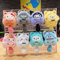 Sanrio Kawaii Plush Toy Kuromi Hangyodon Cinnamoroll Plush Pendant School Bag Doll Pendant Anime Doll Collection Surprise Gift