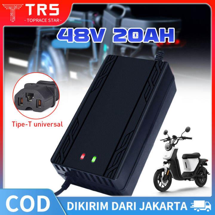 Charger Baterai Aki Motor Skuter Elektrik 48V 20AH/Charger Aki Sepeda ...