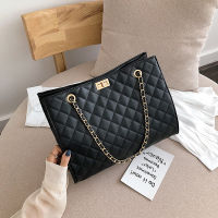 Black Big Tote Bags for Women Chain Crossbody Bag Diamond Lattice Shoulder Bag Female Large Leather Plaid Shopper Handbags Sac