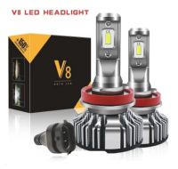 BKK XENON หลอดไฟหน้า LED V8 100w 12v&amp;24v 16000lm 6500k ไฟตัดหมอก รุ่นใหม่แสงสีขาว สว่างกว่าหลอดเดิม ขั้ว H11 ของแท้100% ติดตั้งง่า