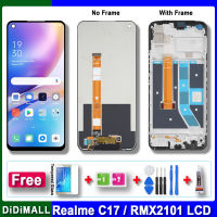 100% จอ Lcd แบบดั้งเดิมสำหรับ Realme Oppo อะไหล่ทดแทนประกอบจอแสดงผล LCD แบบสัมผัสหน้าจอ C17 RMX2101สำหรับ C17 Realme ที่มีกรอบดิสเพลย์