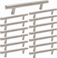 15 Pack homdiy Brushed Nickel Cabinet Pulls 3 Inch Kitchen Cabinet Handles Stain Steel Cabinet Hardware for Kitchen and Bathroom Cabinets, 5 Inch Overall Drawer Pull 15 3in hole centers