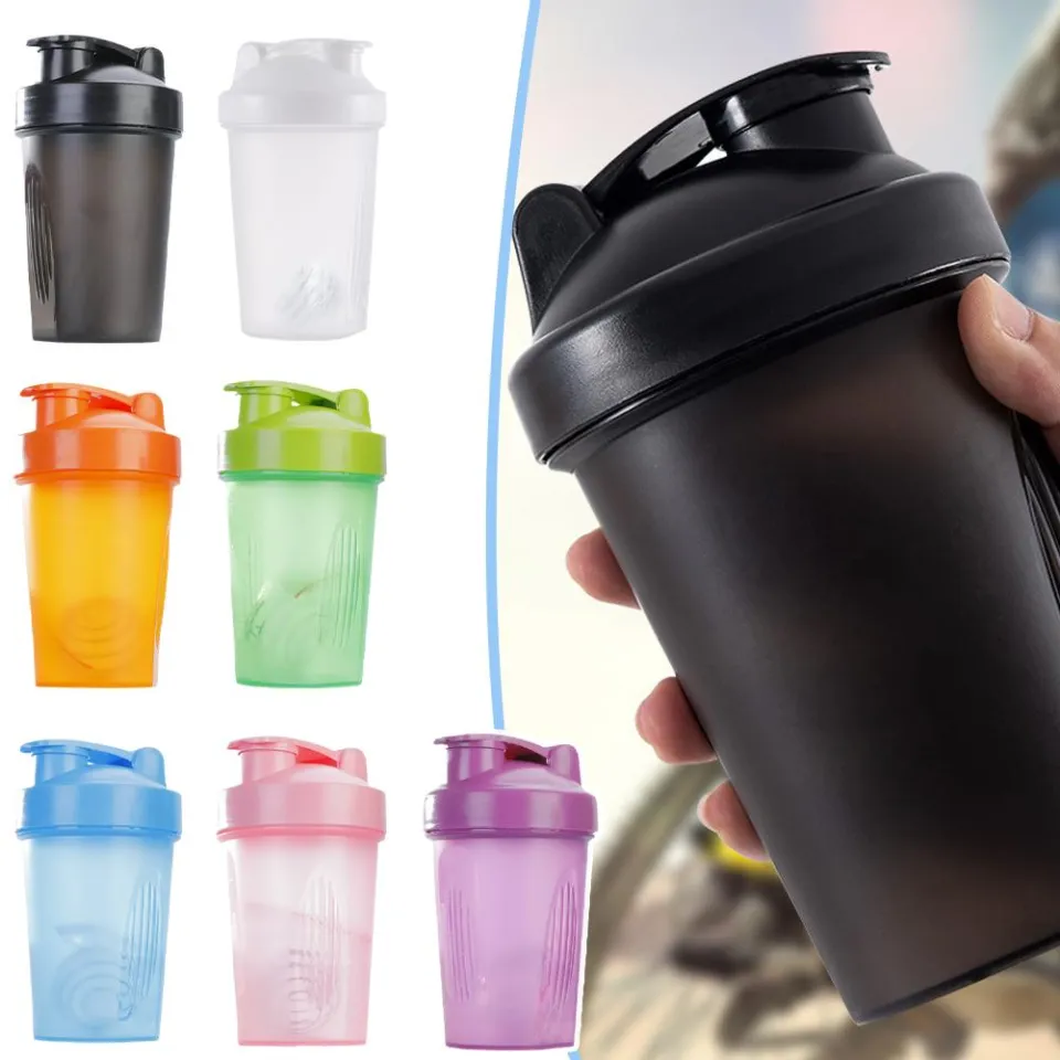 1pc 400ml Sports Shaker Bottle, Made Of Pp Material With Stainless Steel  Mixing Ball, For Mixing Protein Powder During Exercise And Fitness