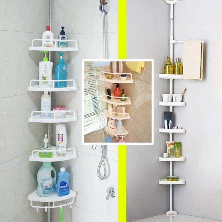 ACB Multi Bathroom Corner Shelf 4 Tier Adjustable Telescopic Bathroom