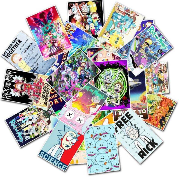 sale-nancarenko1977-25ชิ้นผสม-rick-และ-morty-สติ๊กเกอร์การ์ตูนสำหรับสติกเกอร์ไวนิลสำหรับโทรศัพท์หมวกกันน็อคกระเป๋าแล็ปท็อปตกแต่งไม่มีซ้ำกันสติกเกอร์