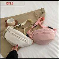 OKL9 สีทึบทึบ กระเป๋าผ้าใบแคนวาส จุได้มาก กันน้ำกันน้ำได้ กระเป๋า Crossbody ง่ายๆ กระเป๋าสำหรับเดินป่า สำหรับผู้หญิง