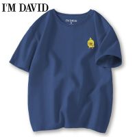 I M DAVID embroidery T-shirt boys youth fashion wind big yards loose summer show thin meat tide with short sleeves