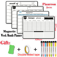 Monthly Plan Weekly Planner Magnetic White Board Calendar for Wall Home School Dry Erase Whiteboard Fridge Sticker A3 Size