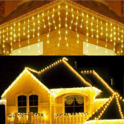 Street Winter Garland House Christmas Decorations Christmas Lights Festoon Icicle Garland Curtain Light Droop 0.50.60.7M