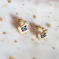 Hard Enamel Masons Cuff Links Square and Compass G Cufflinks for Freemason Sleeve Button Freemasonry Masonic Crafts Cuff Link