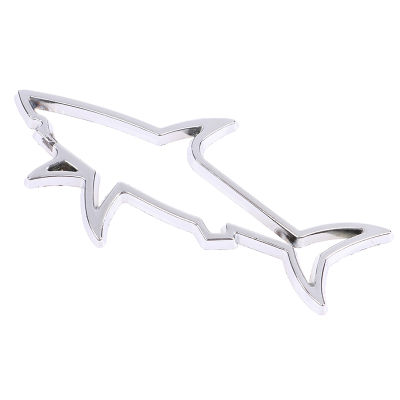 【 Feitong】🚕🚕สติกเกอร์ตกแต่งรถโลหะ3มิติ,ตรารถยนต์ปลาฉลามกลวงอุปกรณ์เสริม