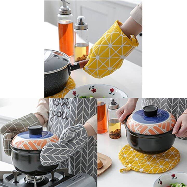 1-piece-cute-non-slip-yellow-gray-cotton-fashion-nordic-kitchen-cooking-microwave-gloves-baking-bbq-potholders-oven-mitts