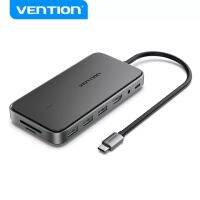 Vention USB จุดรวม9ใน1ที่ปิด SSD M.2 USB คู่3.1 Gen 2 Type-C เป็น HDMI สำหรับ MacBook Pro 2021 M1 Max Samsung S22อัลตร้าไอแพดแอร์4 Type C ฮับ USB พอร์ตฮับ USB