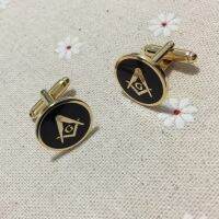 【Big-promotion】 Gift Pop Freemason Masonic Men Cuff Links Pins ป้ายโลหะเข็มทิศและสแควร์พร้อมปุ่ม G Sleeve สำหรับ Lodge ฟรี Masons