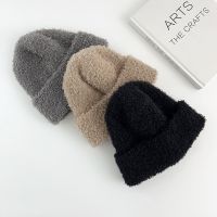 【YD】 Soft Fleece Pullover Hat Cold Warm Protection Thicken Bonnet Large Circumference Knitted Wool Skullies