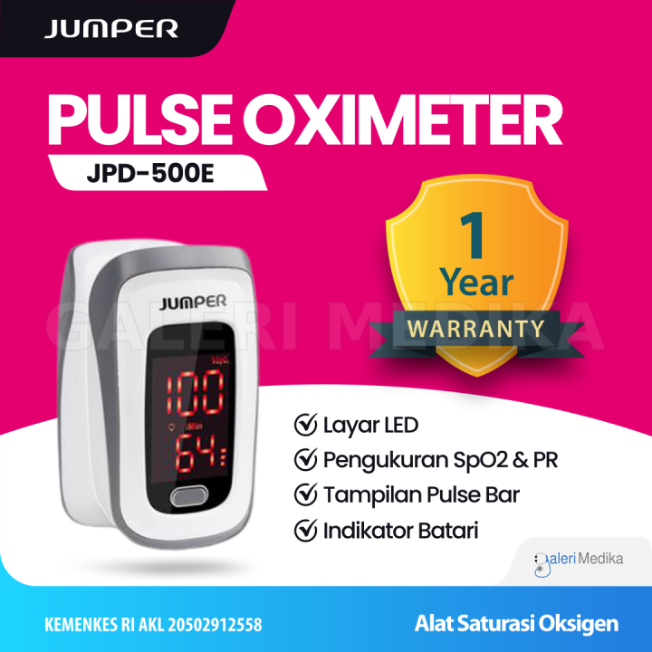 Fingertip Pulse Oximeter Jumper JPD500E LED Alat Saturasi Oksigen