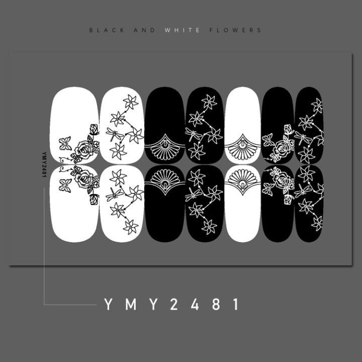 14tipssheet-toe-nail-stickers-black-and-white-series-waterproof-fashion-toe-nail-wraps-nail-art-stickers