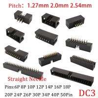 10Pcs DC3 Connector DIP DC3 Header Pitch 1.27 mm 2.0mm 2.54mm DC3 ISP Male Socket Straight Pin Double-spaced IDC JTAG Box Header